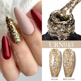 Hivava  -  7.5ml Silver Glitter Nail Gel Polish Summer Laser Gold Sequins Manicure Semi Permanent Soak Off Nail Art Gel Varnish