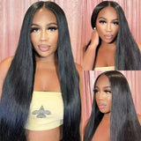 Hivava  Bling Smooth 13x6 HD Transparent Lace Frontal Human Hair Wigs 180% 38Inch Brazilian Remy 13x4 Bone Straight Front Wig For Women