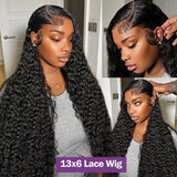 Hivava  30 34 Inch Deep Wave 13x6 Lace Frontal Human Hair Wigs HD Transparent Brazilian Remy Water Wave 13x4 Lace Front Wig For Women