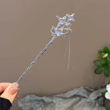 Hivava  -  Vintage Moonstone Hair Sticks for Women New Chinese Style Metal Long Tassel Chain Hair Pins Headwear Hair Accessories