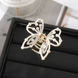 Hivava  -  Butterfly Metal Hair Clip Claw Fashion Pearl Tassel Hair Crabs Hairpin Women Fashion Ponytail Elegant Headwear Accessories