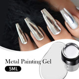 Hivava  -  Metallic Painting Gel Nail Polish Chrome Gold Silver Mirror Metal Effect Super Bright Draw Line French Nail Gel 5ml