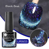 Hivava  -  7ml Silver Glitter Cat Magnetic Rubber Base Gel Semi Permanent Soak Off UV LED UV Nail Art Varnish Construction Gel