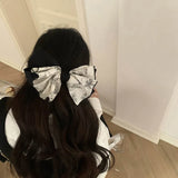 Hivava  - jewelry New Women Sweet Print Bows Hair Clips Hairpins Barrettes Girls Elegant Ponytail Clip Headwear Summer Hair Accessories