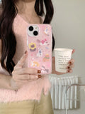 Hivava  -  Lovely Cat Playing Kitten Pink Girl Phone Case For Iphone 13ProMax 14ProMax 15Pro 13 15 12 14 Pro Max 13Pro Cute Ins Coque Capa