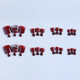 hivava Press On False Toenails Wine Red False Toenails with Rhinestones Design Women Lady Summer Feet Nail DIY Manicure Fake Toenails