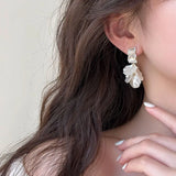 Hivava  -  New Classic Fashion Glossy Earrings Women Simple Korean White Shell Flower Earrings Temperament Light Luxury Jewelry Gift