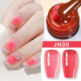 Hivava  -  Jelly Nude Gel Nail Polish 10ml Light Pink Peach Translucent Color UV Light Cure Gel Varnish Nail Art DIY at Home