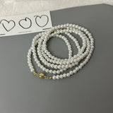 Hivava  -  New Fashionable Style Multi-layer Layered Pearl Necklace Long Luxury Sweater Chain Accessory Neck Chain