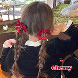 Hivava  -  Autumn new cherry bow hair clips ladies elegant ponytail clip sweet and lovely bangs clip side clip headdress hair accessories