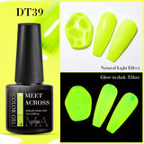 Hivava  -  7ml Glow In Dark Candy Gel Nail Polish Summer Sparkly Glitter Sequins Luminous Nail Art UV Gel Varnish Manicure