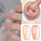 Hivava  -  Jelly Nude Gel Nail Polish 10ml Light Pink Peach Translucent Color UV Light Cure Gel Varnish Nail Art DIY at Home