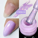 Hivava  -  7ml Sparkling Glitter Rubber Base Gel Nails Shining Glitter Semi Permanent Soak Off UV LED Varnish All for Manicure