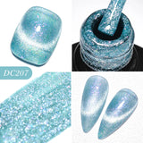 Hivava  -  7ml Cat Magnetic Gel Nail Polish Semi Permanent Dynamic Glitter Reflective Nail Gel Soak Off UV Gel Nail Art Varnish