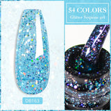 Hivava  -  7ml Sparkling Glitter Gel Nail Polish Shining Sequins Colors Long Lasting For Manicure Soak Off Nail Art Gel Varnishes