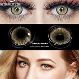 Hivava  Contact Lenses for Eyes 1 Pair Colored Lenses Soft Eyes Contacts Color Brown Beauty Cosmetic Lens Yearly Use