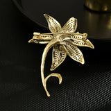 Hivava  Luxury Copper Micro Inlaid Cubic Zirconia Lily Brooch Dress Matches Event Occasion Gift