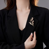 Hivava  Fashion Trend Elegant Zircon Inlaid Brooch Women's Luxury Brooch Coat Accessories Pin Bell Orchid Pin Gift