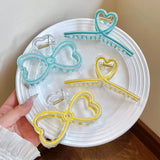 Hivava  -  Fashion New Oil drip bow Hair Clips Women Ponytail Clip Jelly Clear Hairclip Girl Hairpin Crab Barrette Headwear Accessories