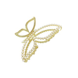 Hivava  -  Simple and stylish Bow Pearl Hair Claws Hair Accessories Metal Grab Clip Hair Clip Shark Clip Ponytail Claw Clip WOMAN HAIR CLIP