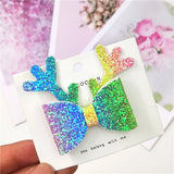 Hivava  -  1 Piece Christmas Deer Pincer Glitter Barrette Bow Tie Hairpins Hair Clip For Girls Pin Tiaras Baby Hair Accessories For Women