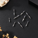 Hivava  1 Piece Punk Rock Stainless Steel Eyebrow Ring Black Color Long Spike Bridge Piercing Double Cones Ear Piercings Jewelry