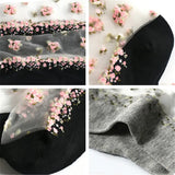 Hivava  1Pair Breathable Ultra Thin Socks Summer Women Transparent Lace Silk Crystal Rose Flower Girls Elastic Short Socks Female Sox