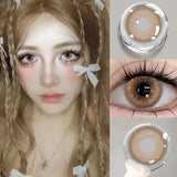 Hivava  -  1 Pair New Green Contact Lenses Fashion Pupils Myopia Eye Yearly Korean Natural Lenses Blue Iris Lens High Quality Lenses