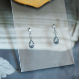 Hivava  -  Silver Color Blue Crystal Pendant Earrings Simple Fashion Holiday Jewelry Sweet Romantic Gift