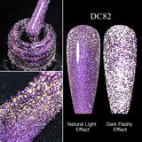 Hivava  -  Reflective Glitter Gel Pink Sparkling Sequins Gel Nail Polish Soak Off UV Nail Gel Semi-permanent Nail Art Decoration