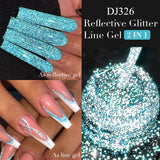 Hivava  -   5ml Sliver Metallic Liner Gel Nail Polish Super Bright Mirror Effect Painting Drawing Line Graffiti Stripe Nail Art