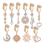 New Fake Belly Button Rings Fake Belly Piercing Clip on Umbilical Navel Fake Piercing Faux Belly Clip Cartilage Clip Earrings