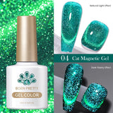 Hivava   -  Mint Green Color Cat Magnetic Gel Nail Polish Sparkle Glitter Gel Varnis Semi Permanent 10ml for Summer Manicure DIY