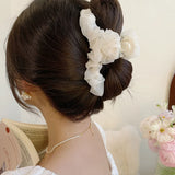 Hivava  -  Summer Elegant Girl New Mesh Tulle Large Bow Grip Clip Female Ponytail Braid Hair Claw Clip Hair Clip Hair Accessories Headdress