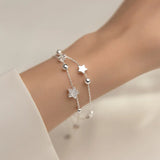 Hivava  -   Color Star Bracelet Fashion Korean Five-pointed Stars Crystal Double Bracelet Dropshipping Wholesale