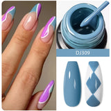 Hivava  -  Metallic Gold Sliver Pink 5ml Liner Gel Nail Art Polish Painting Mirror Gel Graffiti Stripe Design Varnish DIY