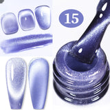 Hivava   -  Mint Green Color Cat Magnetic Gel Nail Polish Sparkle Glitter Gel Varnis Semi Permanent 10ml for Summer Manicure DIY