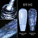 Hivava  -  7ml Purple Fluorescent Reflective Gel Nail Polish Neon Glitter Sparkly Semi Permanent UV LED Gel Nail Art Varnish