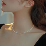 Hivava New Vintage Elegant Jewelry Simple White Pearl Chain Choker Necklace For Women Wedding 2024 Fashion Gifts