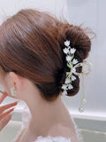 Hivava  -  jewelry 1pcs Fashion Linglan Flower Tassel Pearl Hairpins Hair Claws For Women Girls Party Ponytail Holder Hair Accessories