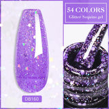 Hivava  -  7ml Sparkling Glitter Gel Nail Polish Shining Sequins Colors Long Lasting For Manicure Soak Off Nail Art Gel Varnishes