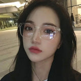 Hivava  Korean TR90 Glasses Frame Women Sweet Girl Ins No Makeup Plain Glasses Men Eyewear Cute Decorative Computer Glasses