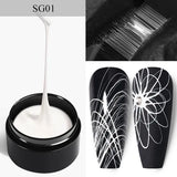 Hivava   -  White Black Painting Gel Polish 5ml Professional Super Texture Line Flower Drawing Gel Soak Off UV Nail Art Gel