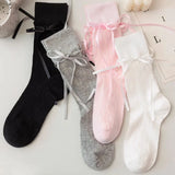 Hivava  New JK Japanese Style Kawaii Socks Ballet Bow Ribbon Bowknot Bandage Cute Long Stocking Women Lolita Sweet Girls Black White Sox