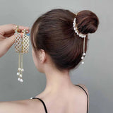 Hivava  Korean Rhinestone Tassel Pearl Hair Claws Bun Hair Clip Crab Women Barrettes Ponytail Holder Hairpins Fashion Hair Accessories