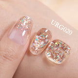 Hivava  -  7ml Champagne Gold Reflective Glitter Rubber Base Gel Nail Polish Sparkling Glowing Semi Permanent Nail Art UV Gel