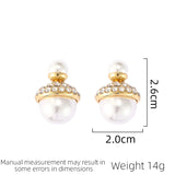 Hivava  New Fashionable Copper Plated French Vintage Double sided Size Simulated Pearl Earrings Fashion Jewelry