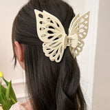 Hivava  -  Butterfly Solid Color Hair Claws Hair Clips Girls Korean Ponytail Headwear Styling Tools Hairpin Crabs Clips For Hair