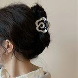 Hivava Rose Hair Clip, Unique and Stylish Metal Hair Claw for Women, Easy to Use Female Hairpin