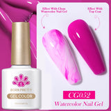 Hivava  -  10ml Watercolor Nail Gel Clear Transparent Gradient Flower Effect Semi Permanent Soak Off UV LED Gel Nail Polish